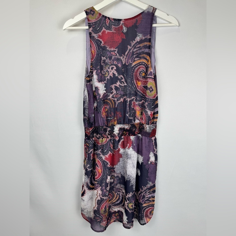 Free People Falling For Georgette Dress  Sleeveless Pockets Paisley Size XS - Picture 9 of 12